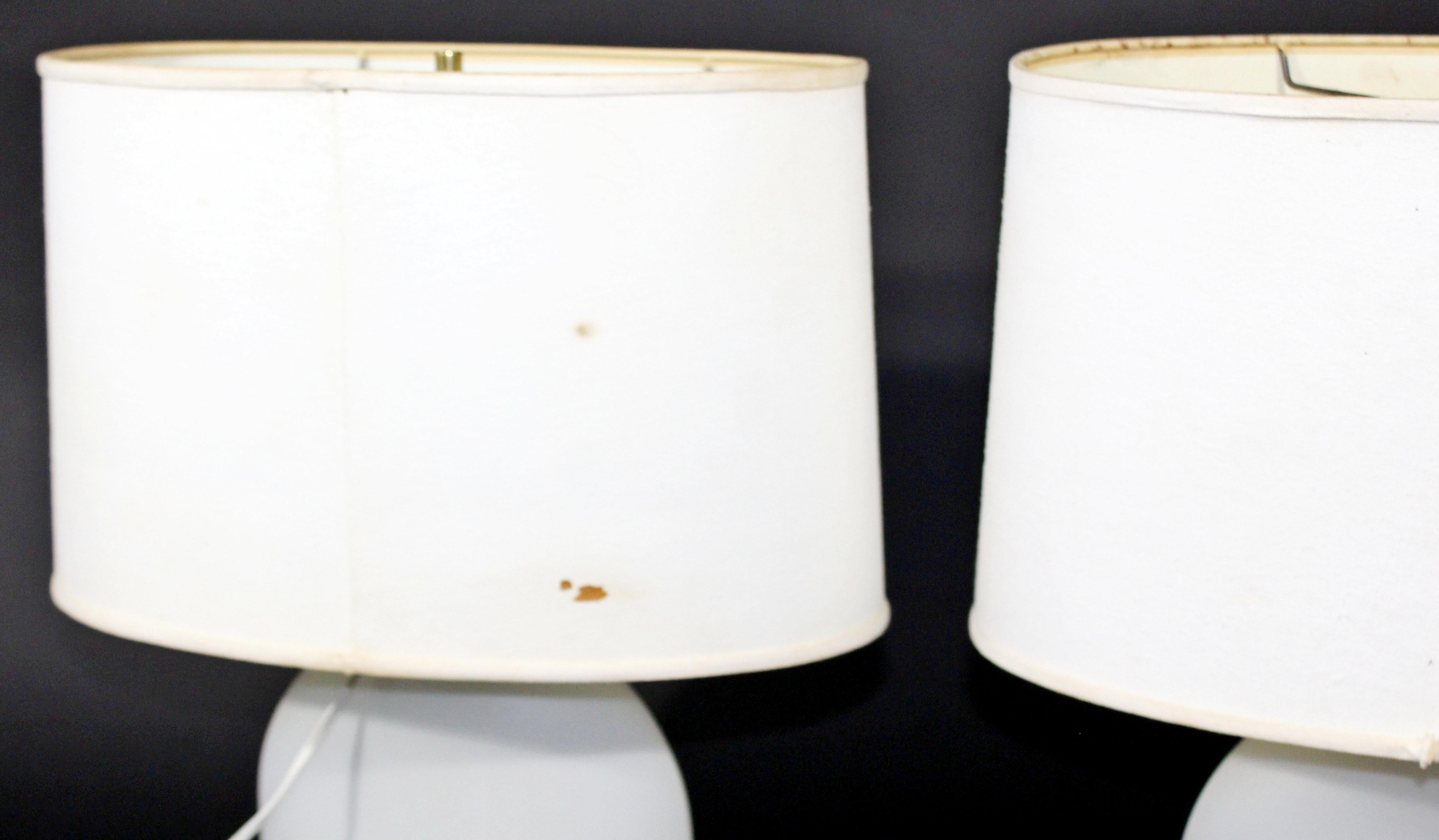 Mid-Century Modern Pair Peill & Putzler Koch Lowy White Glass Table Lamps, 1970s 2