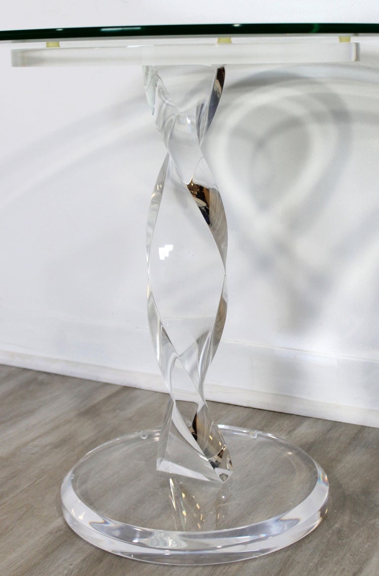 Mid-Century Modern Pair of Shlomi Haziza Lucite Acrylic Glass Side End ...