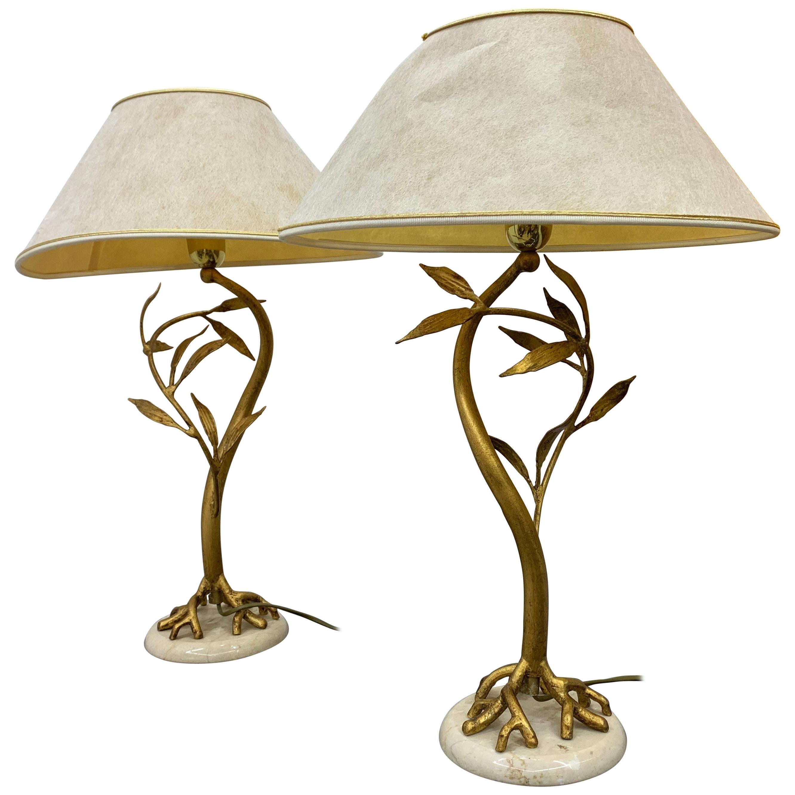 Mid-Century Modern Pair of Table Lamps Attributed to Jacques Duval Brasseur