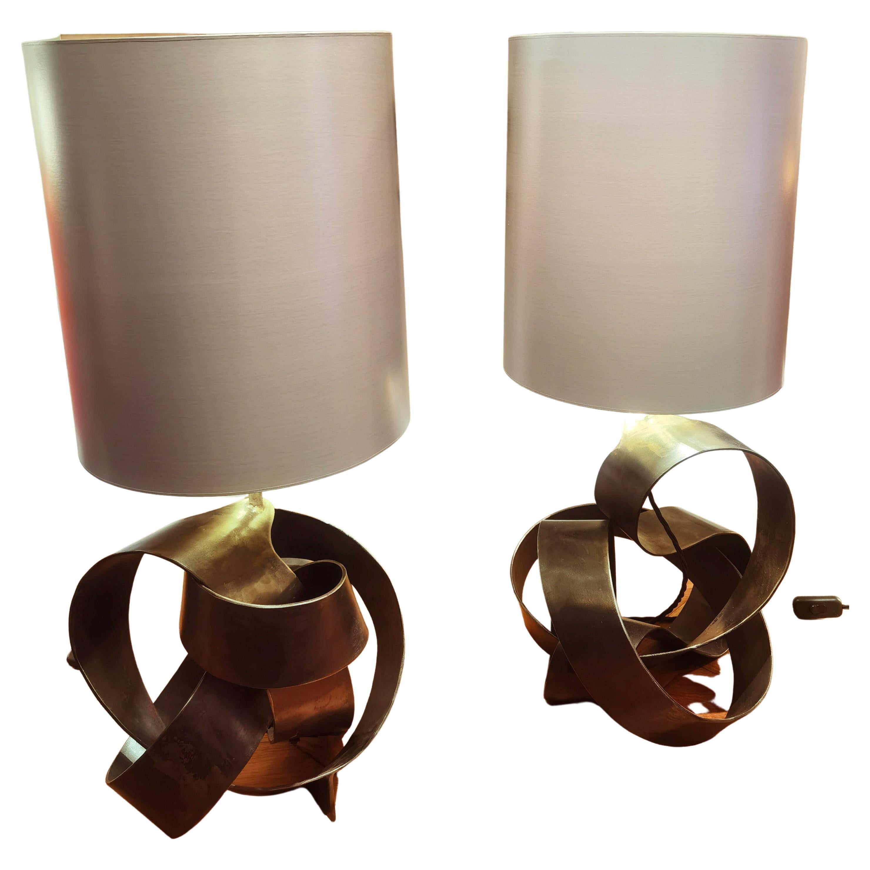 Pair of Table Lamps Iron Handmade Sofina Boutique Kitzbuehel