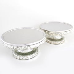 Mid Century Modern Pair Tableware Mercury Glass / Serveware Tazza