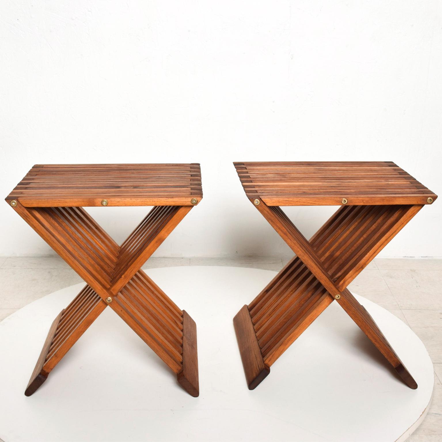 folding teak side table