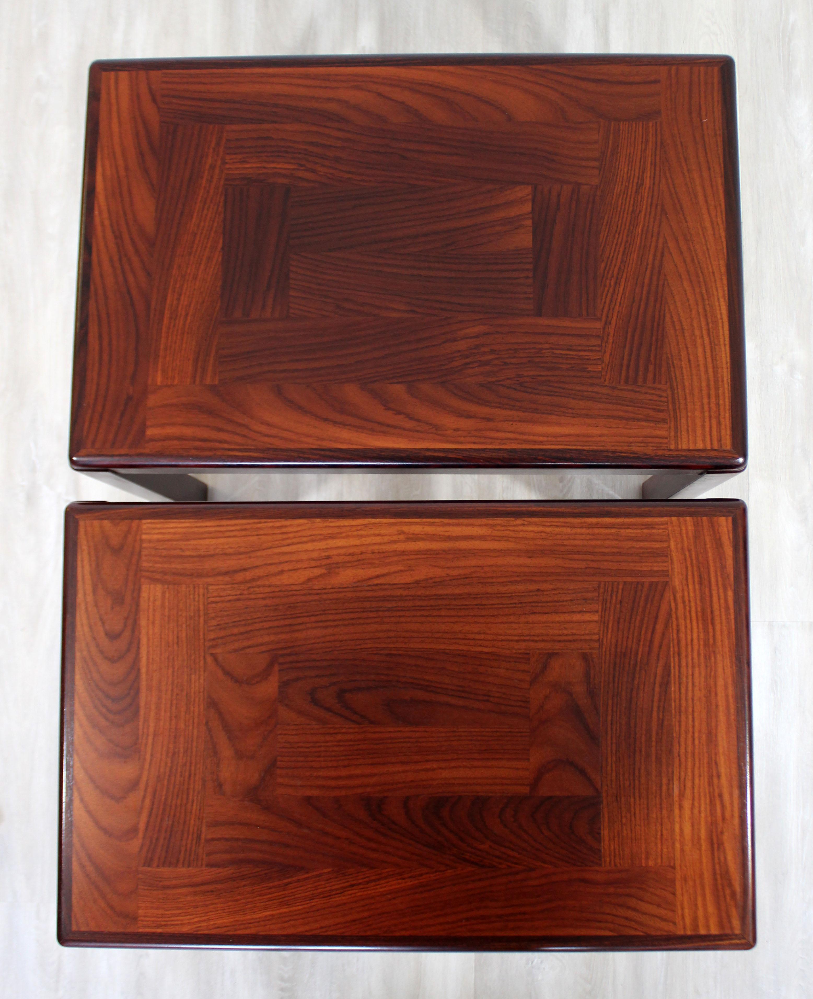 Mid-Century Modern Pair of Vejle Stole Mobelfabrik Rosewood Side Tables Denmark In Good Condition In Keego Harbor, MI