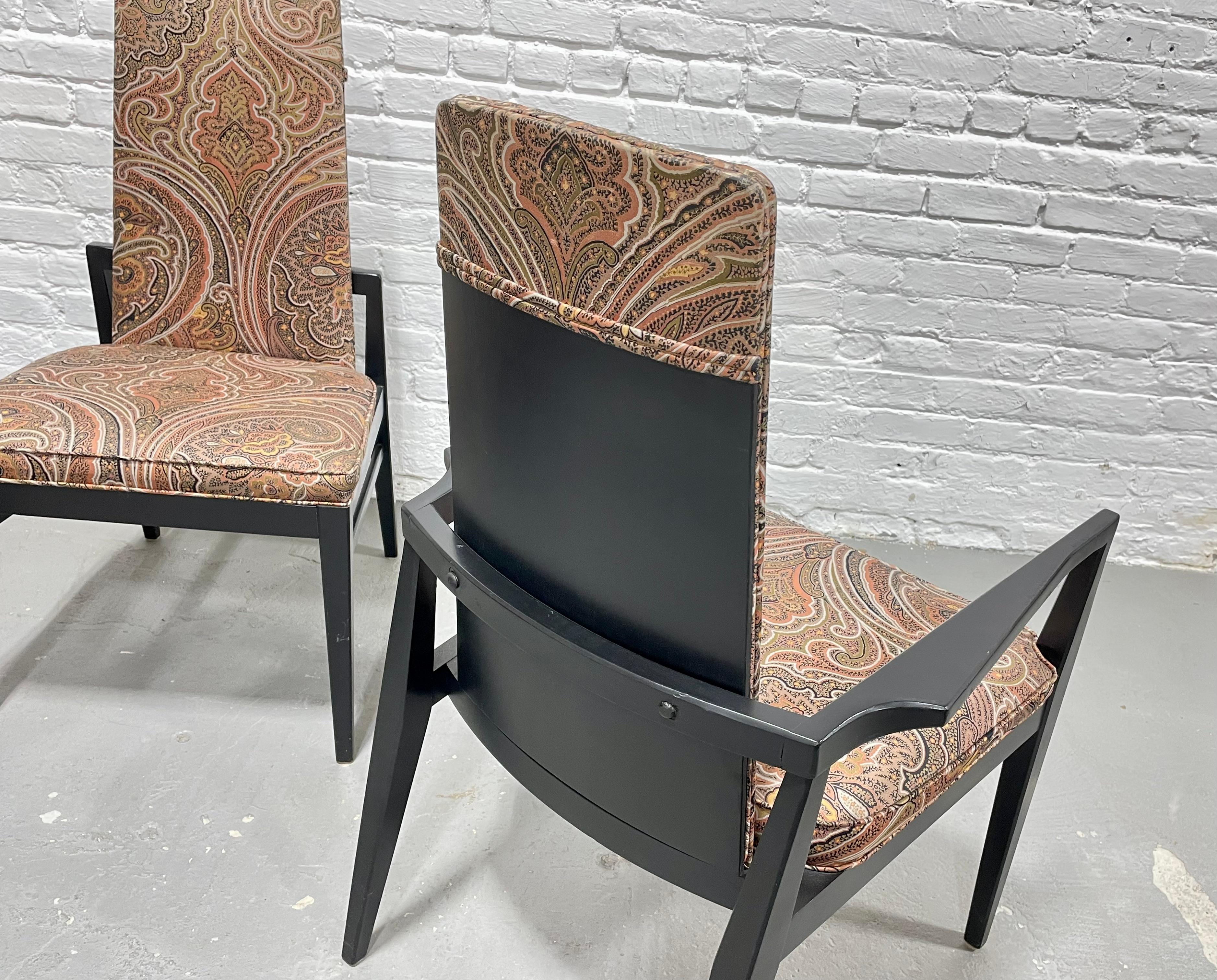 Mid-Century Modern Paisley Ebonized Chairs, Set of Three For Sale 4