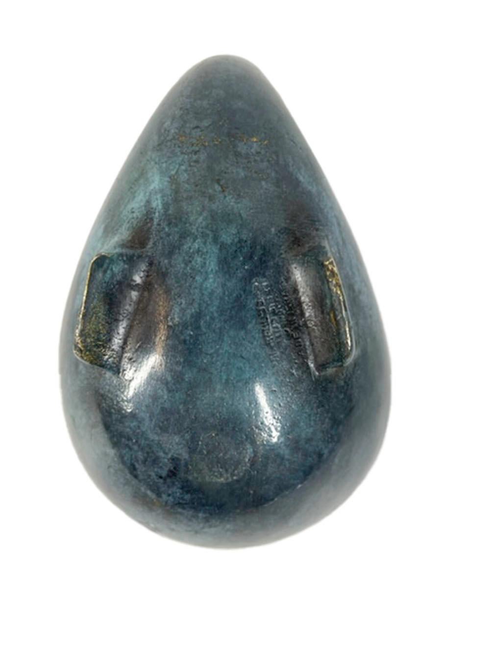 Mid-Century Modern Pal-Bell, Patinated Cast Bronze, Stylized Whale Ashtray In Good Condition In Nantucket, MA