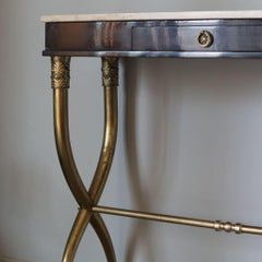 Mid-century modern palisander marble brass italian console by Paolo Buffa 1950s