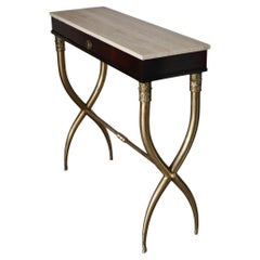Console italienne en marbre palissandre et laiton, The Moderns Moderns, Paolo Buffa 1950s
