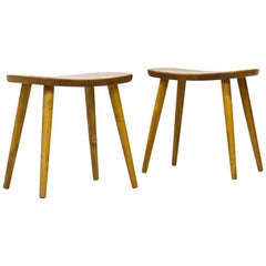 Mid-Century Modern "Palle" Stools in Birch by Yngve Ekström, Sweden, Set of 2