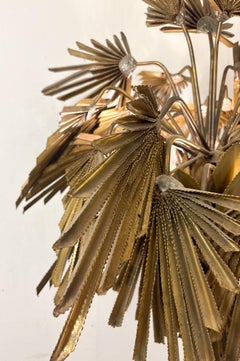 Mid-Century Modern Palm Floor Lamp, Brass, 1970s