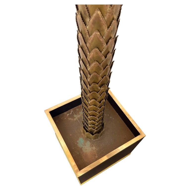 Mid-Century Modern Palm Floor Lamp, Brass, 1970s en Bueno estado para la venta en Brussels, BE