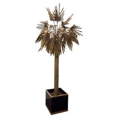Mid-Century Modern Palm Floor Lamp, Brass, 1970s