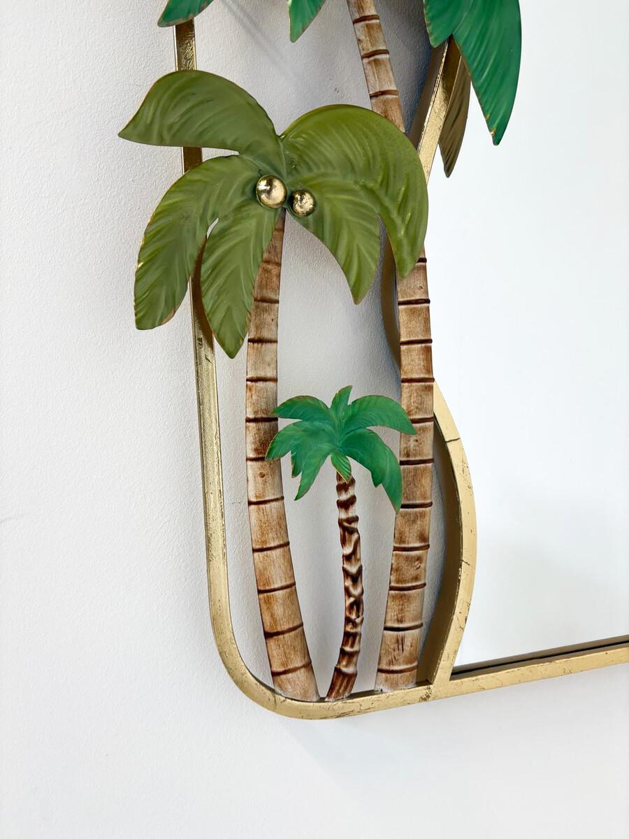 Mid-Century Modern Palm Mirror, Italy In Good Condition For Sale In Brussels, BE