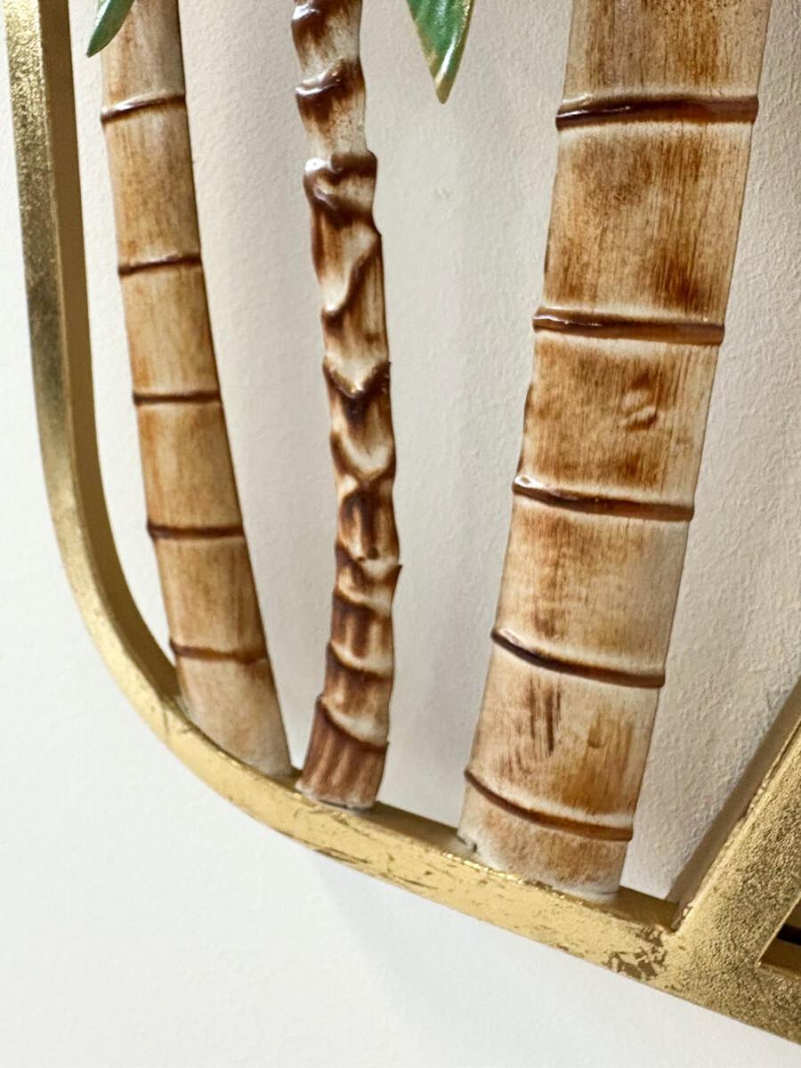 Mid-Century Modern Palm Mirror, Italy For Sale 2