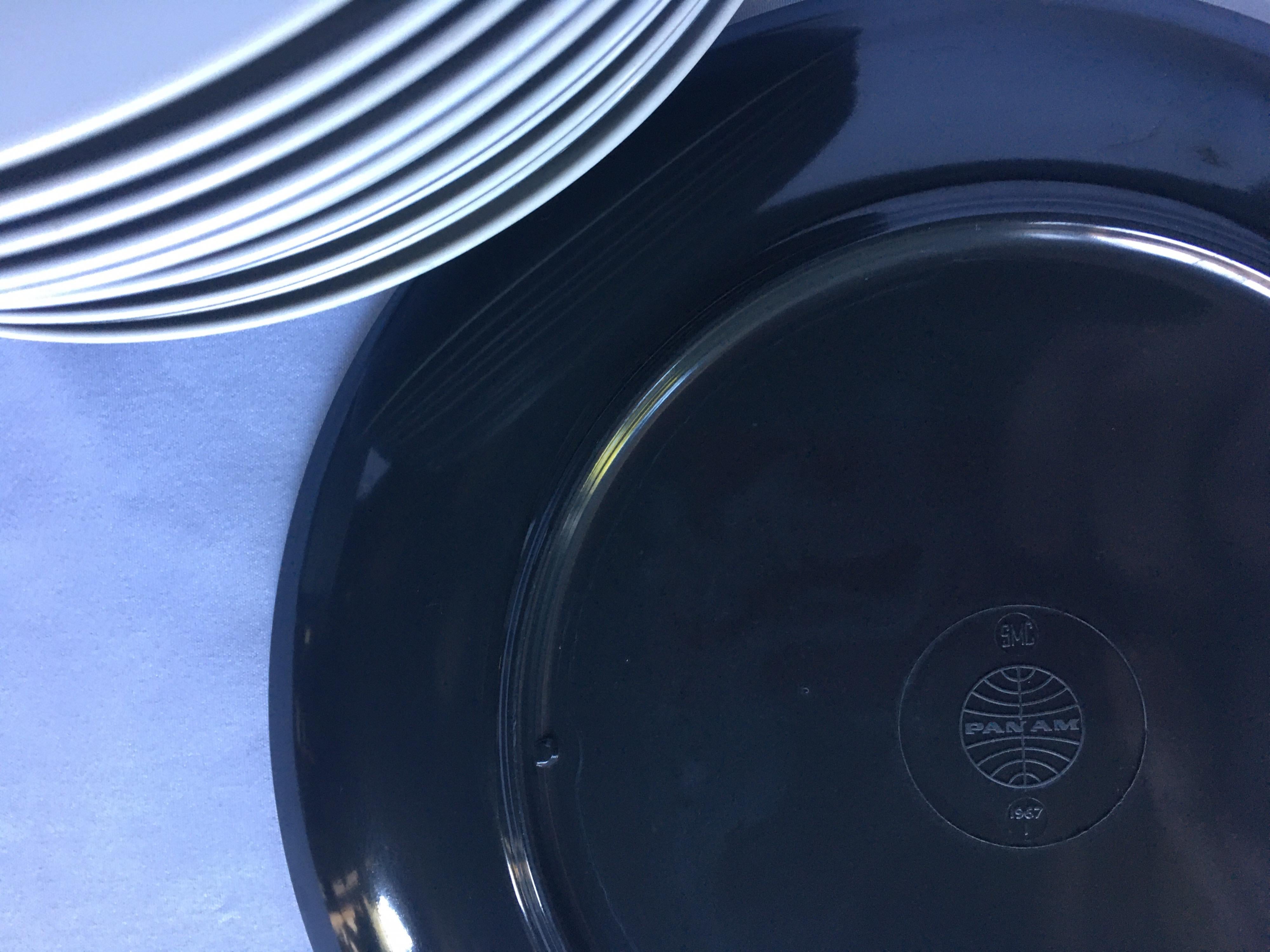 Mid-Century Modern Pan Am Airlines Melamine Plates Dinnerware Service, 1960s For Sale 5