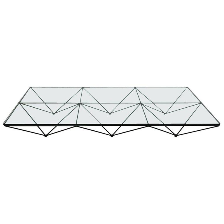 Paolo Piva glass-top coffee table, 1970, offered by LA Studio