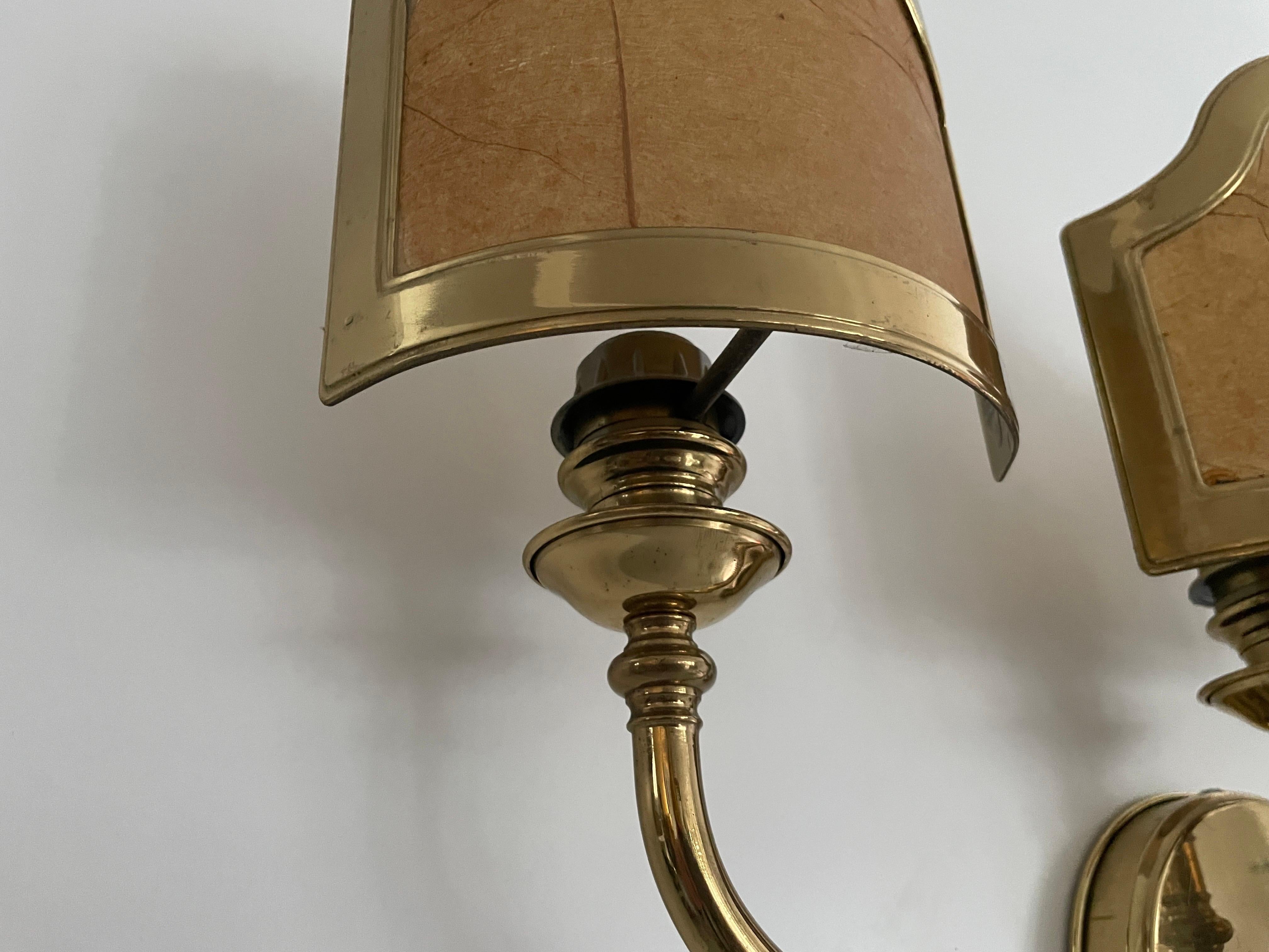 Mid-century Modern Paper and Brass 3-head Sconce, 1960s, Italy 1