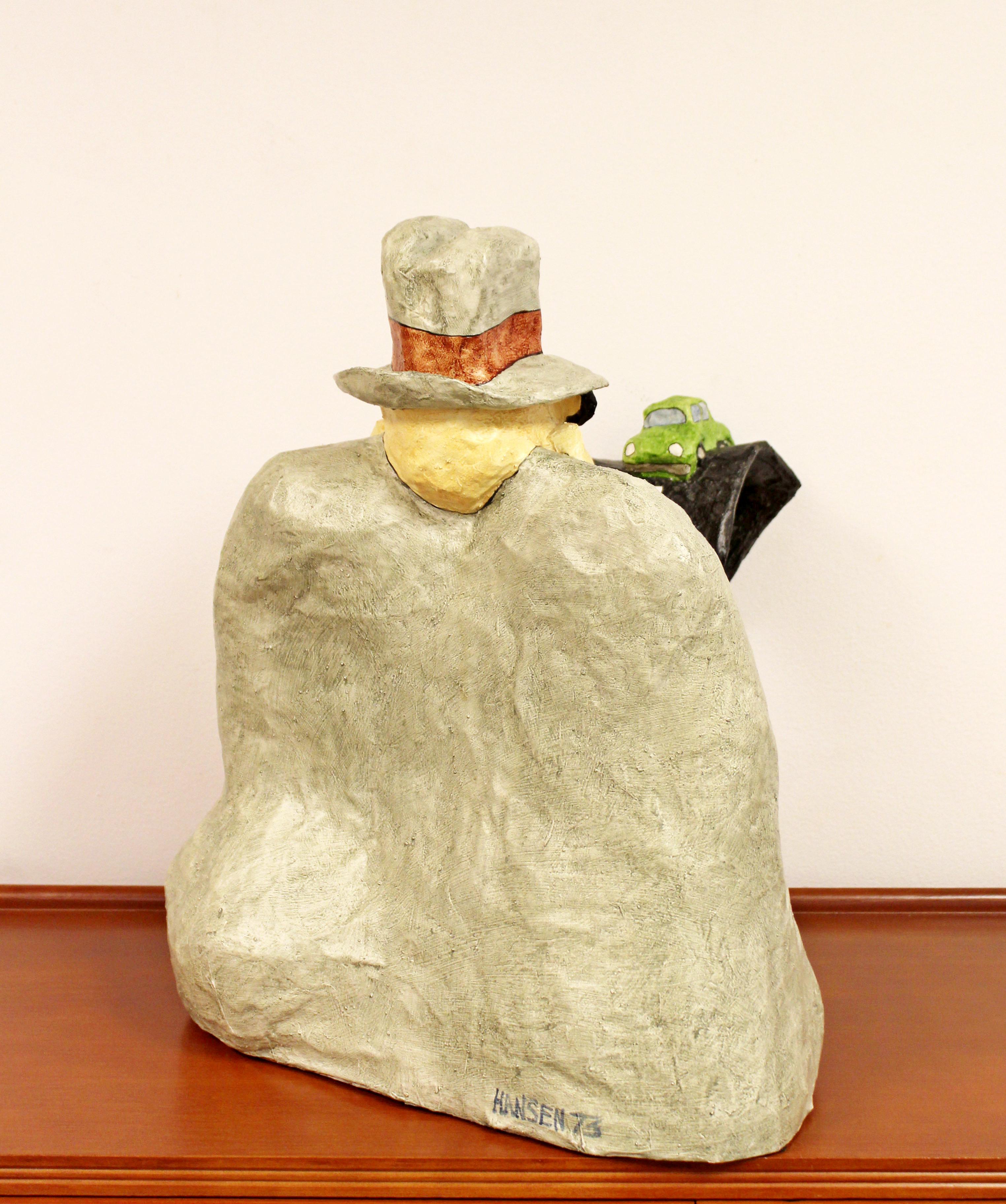 Late 20th Century Mid-Century Modern Paper Mache Table Sculpture Signed Stephen Hansen Dated 1970s