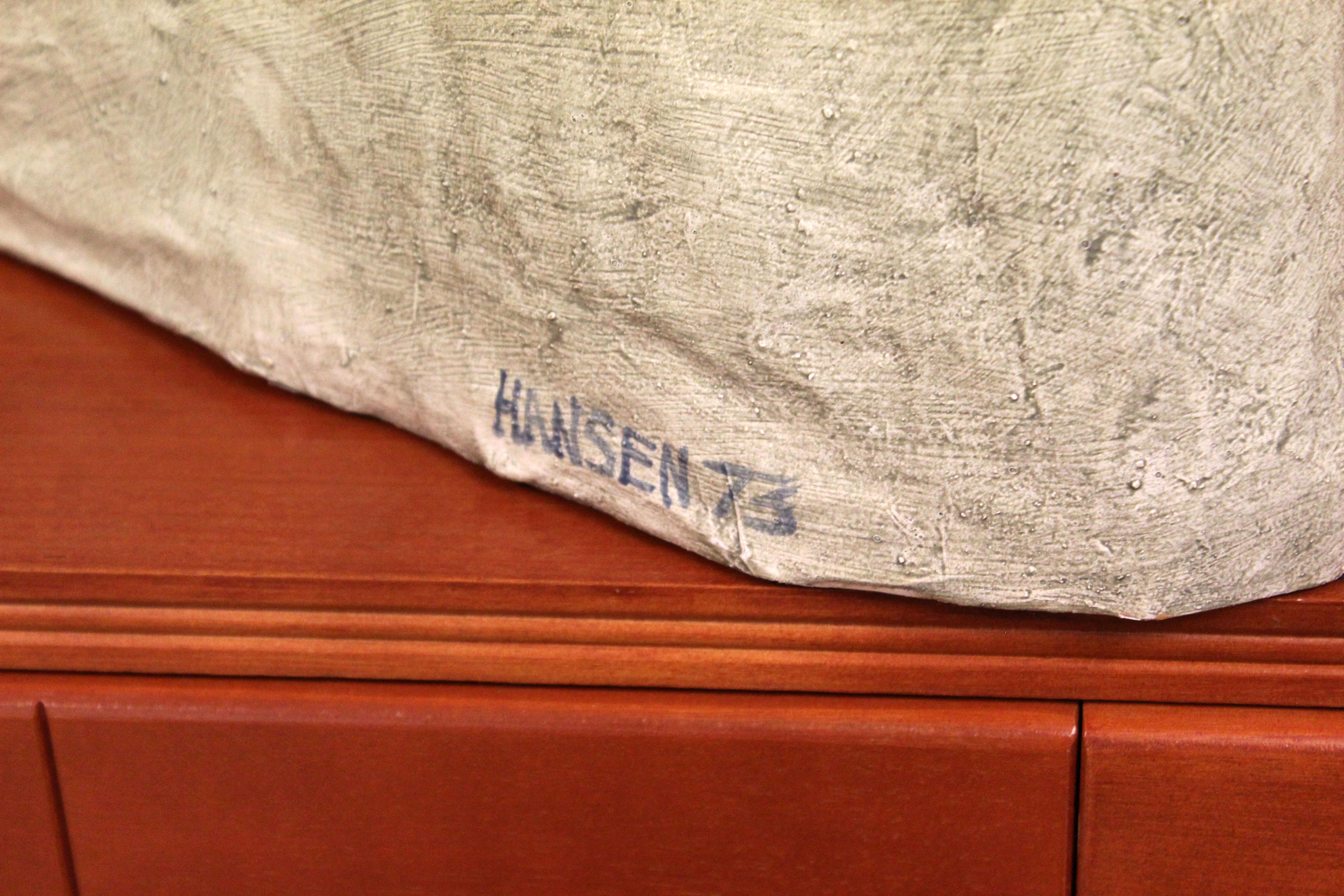 Mid-Century Modern Paper Mache Table Sculpture Signed Stephen Hansen Dated 1970s 1