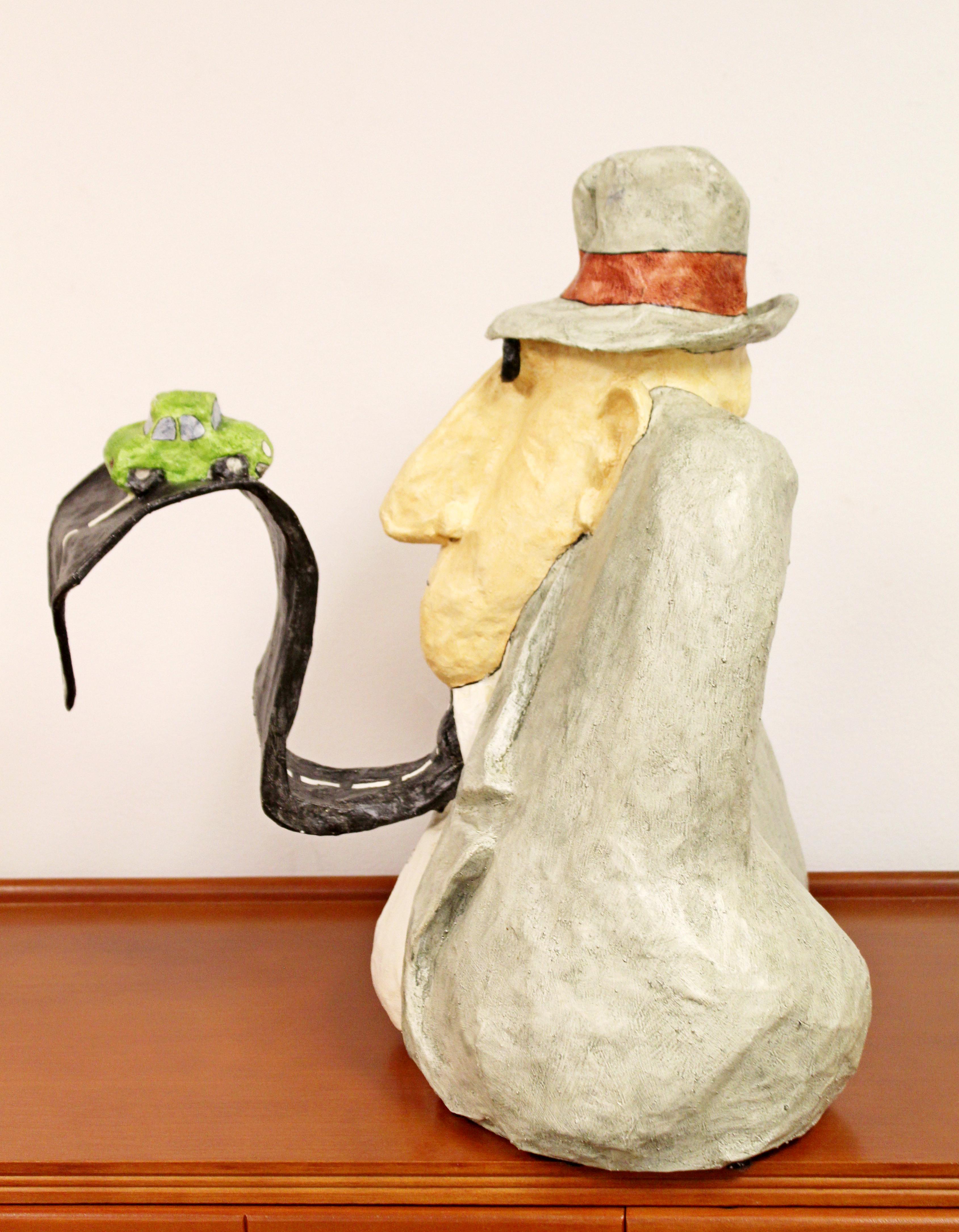 Mid-Century Modern Paper Mache Table Sculpture Signed Stephen Hansen Dated 1970s 3