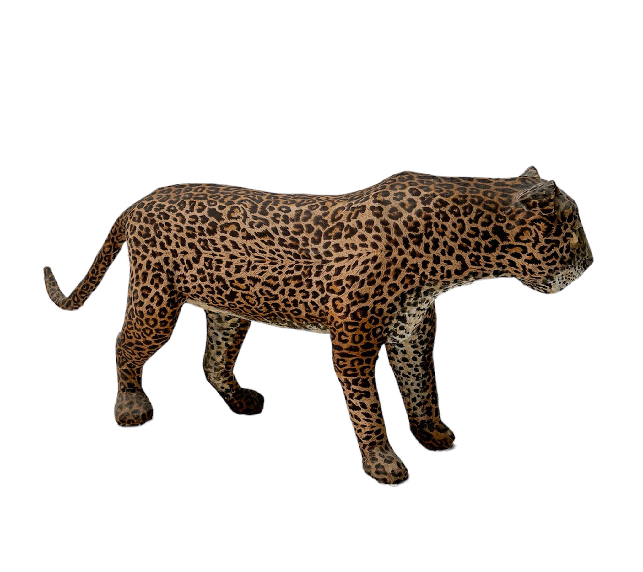Mid-Century Modern Paper Machee Sculpture of a Leopard by Bert van Oers, 1980 For Sale 5