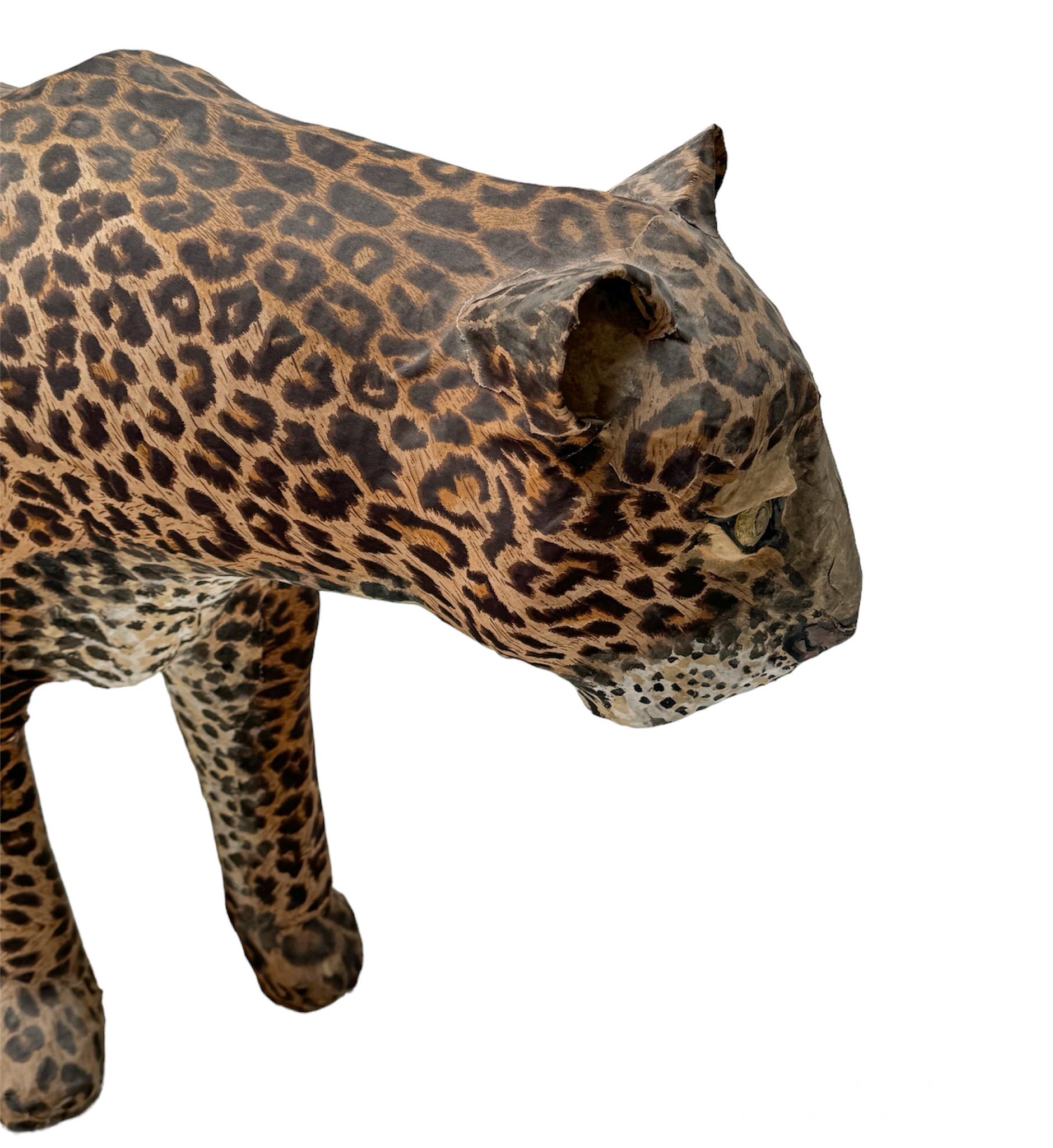 Mid-Century Modern Paper Machee Sculpture of a Leopard by Bert van Oers, 1980 For Sale 8