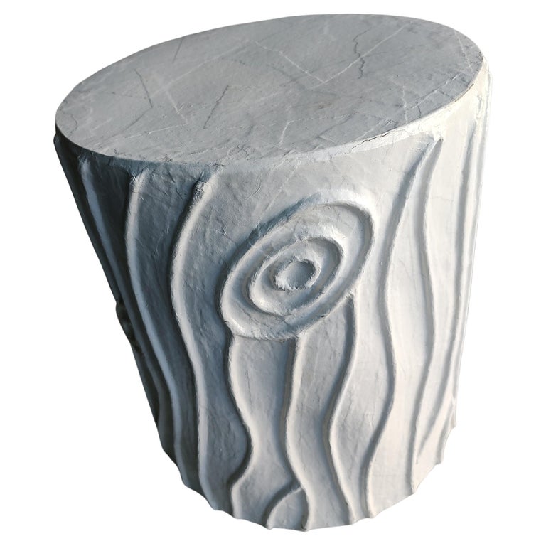 MidCentury Modern Paper Machete Tree Trunk Form Side End Table