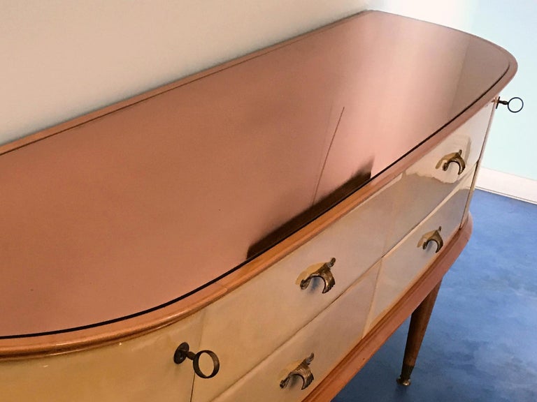 MidCentury Modern Parchment Dresser, Italy, 1950 For Sale at 1stdibs
