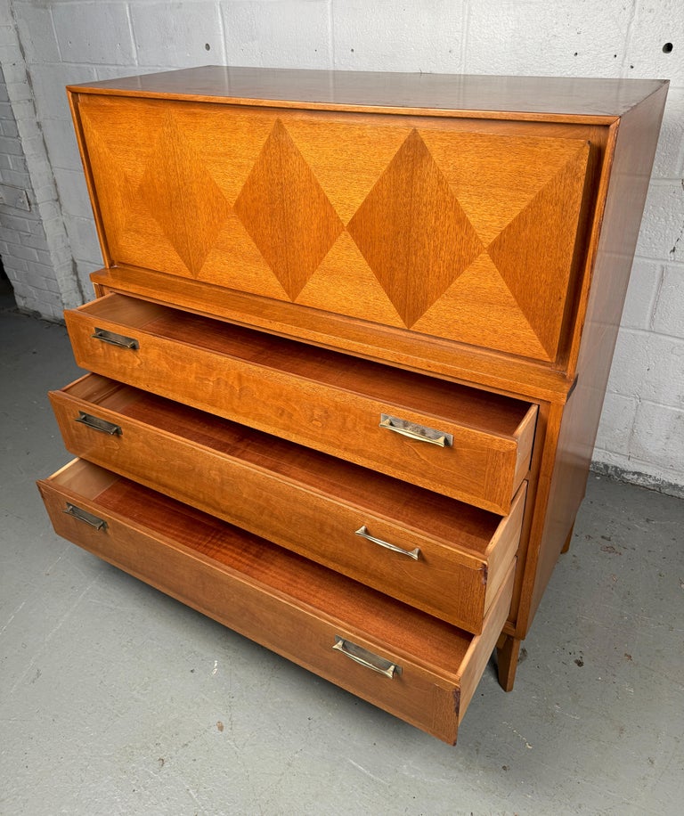 Mid-Century Modern Parquet-Front Dresser by Red Lion Co.