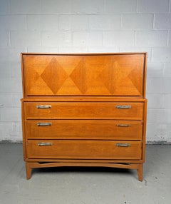Mid-Century Modern Parquet-Front Dresser by Red Lion Co.