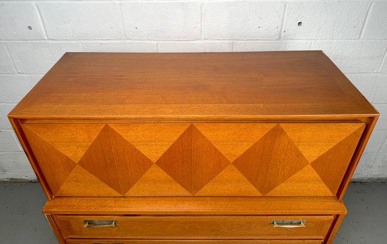 Mid-Century Modern Parquet-Front Dresser by Red Lion Co. For Sale at 1stDibs