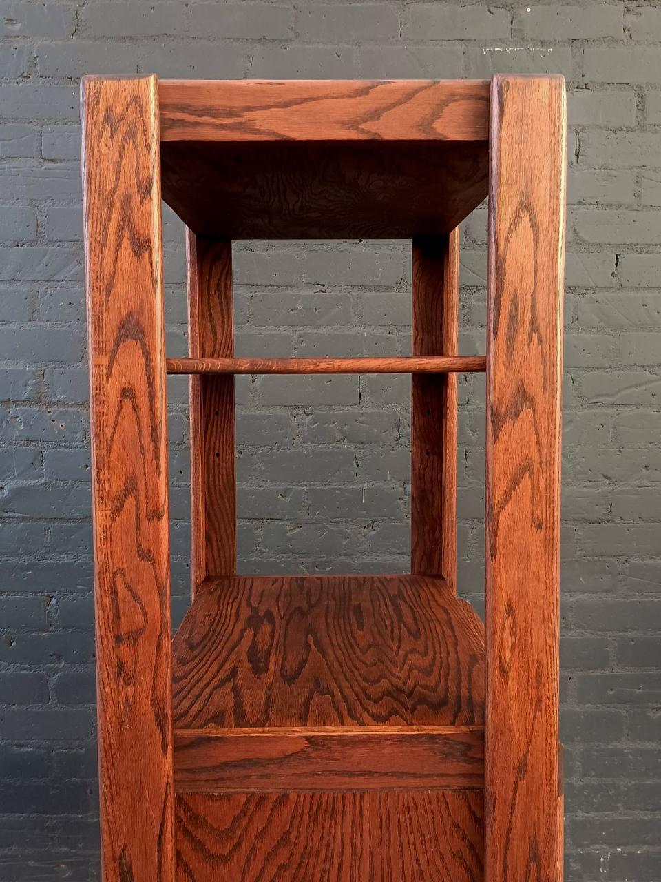 Mid-Century Modern Parquet Oak Bookshelf Storage Unit For Sale 4