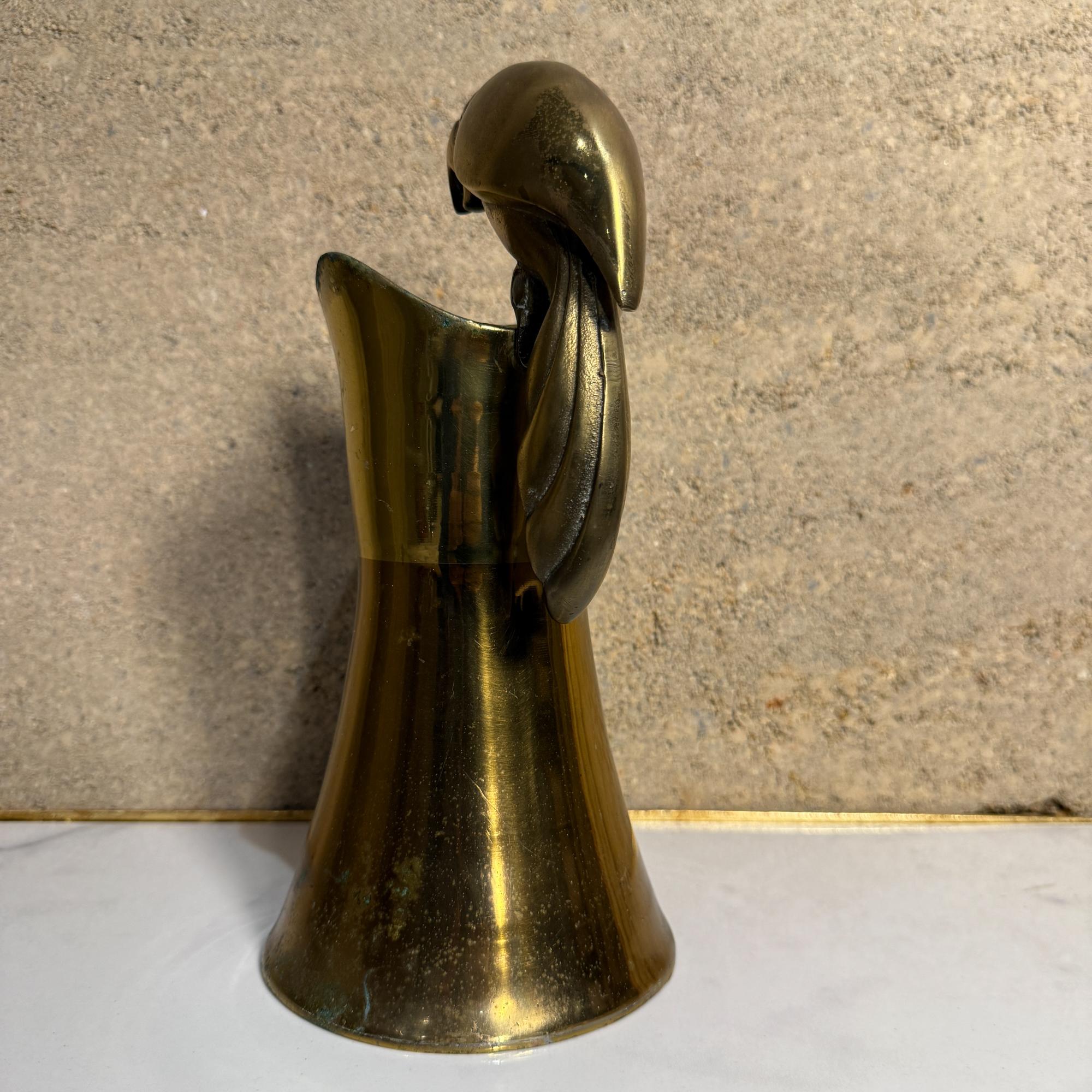 Mid-Century Modern Parrot Pitcher Metales Casasdos Brass For Sale 2