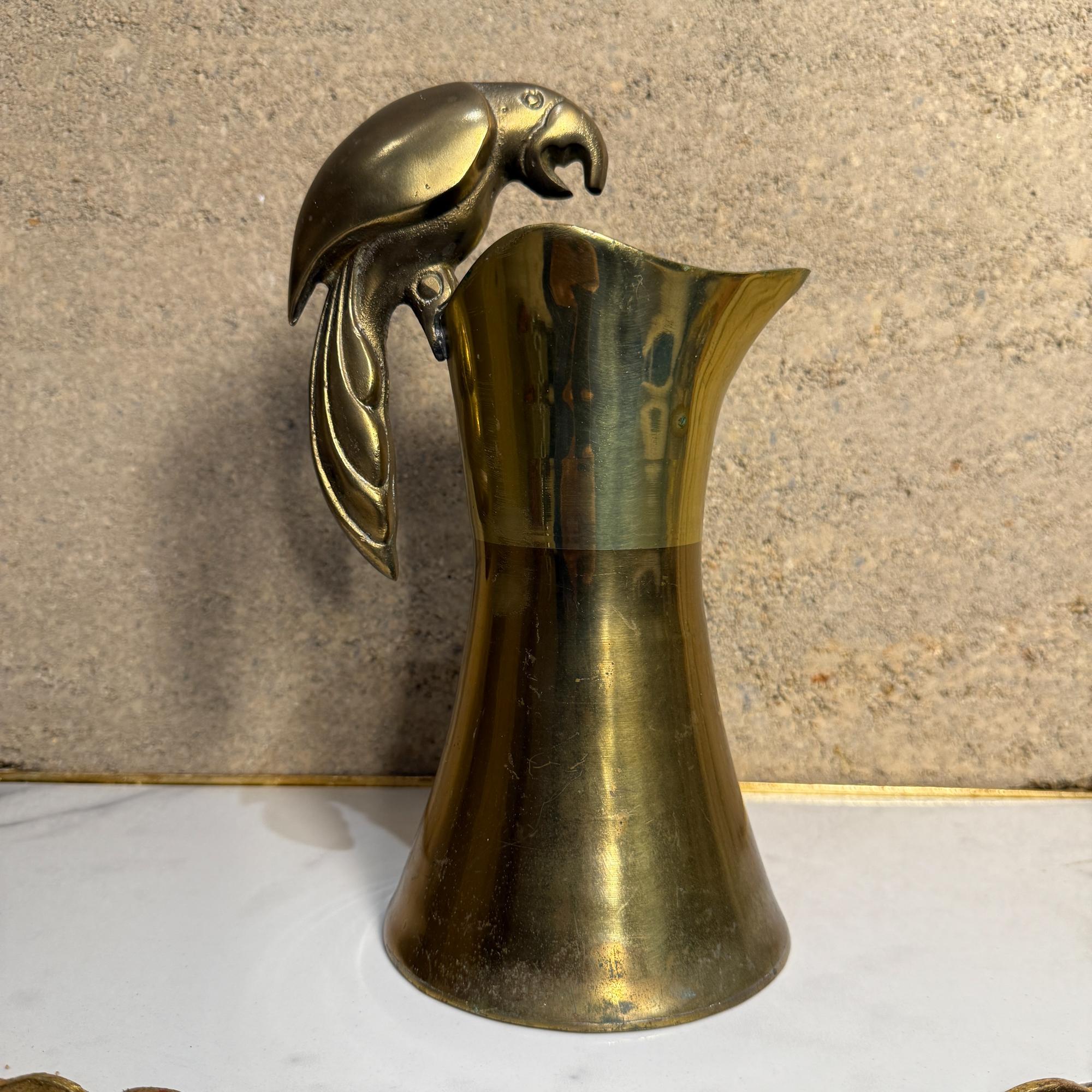 Mid-Century Modern Parrot Pitcher Metales Casasdos Brass For Sale 4