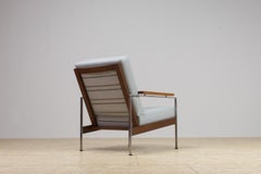Mid-Century Modern Parry Lounge Chair Model Lotus in Teak and Grey New Fabric