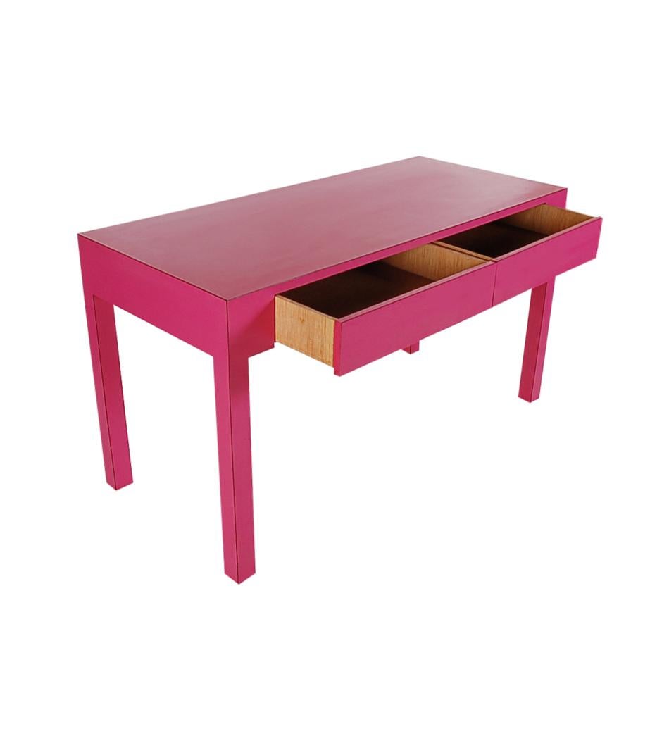 Moderner Parsons-Konsolentisch oder -Schreibtisch in Hot Pink oder Fuschia-Laminat aus der Jahrhundertmitte (amerikanisch)