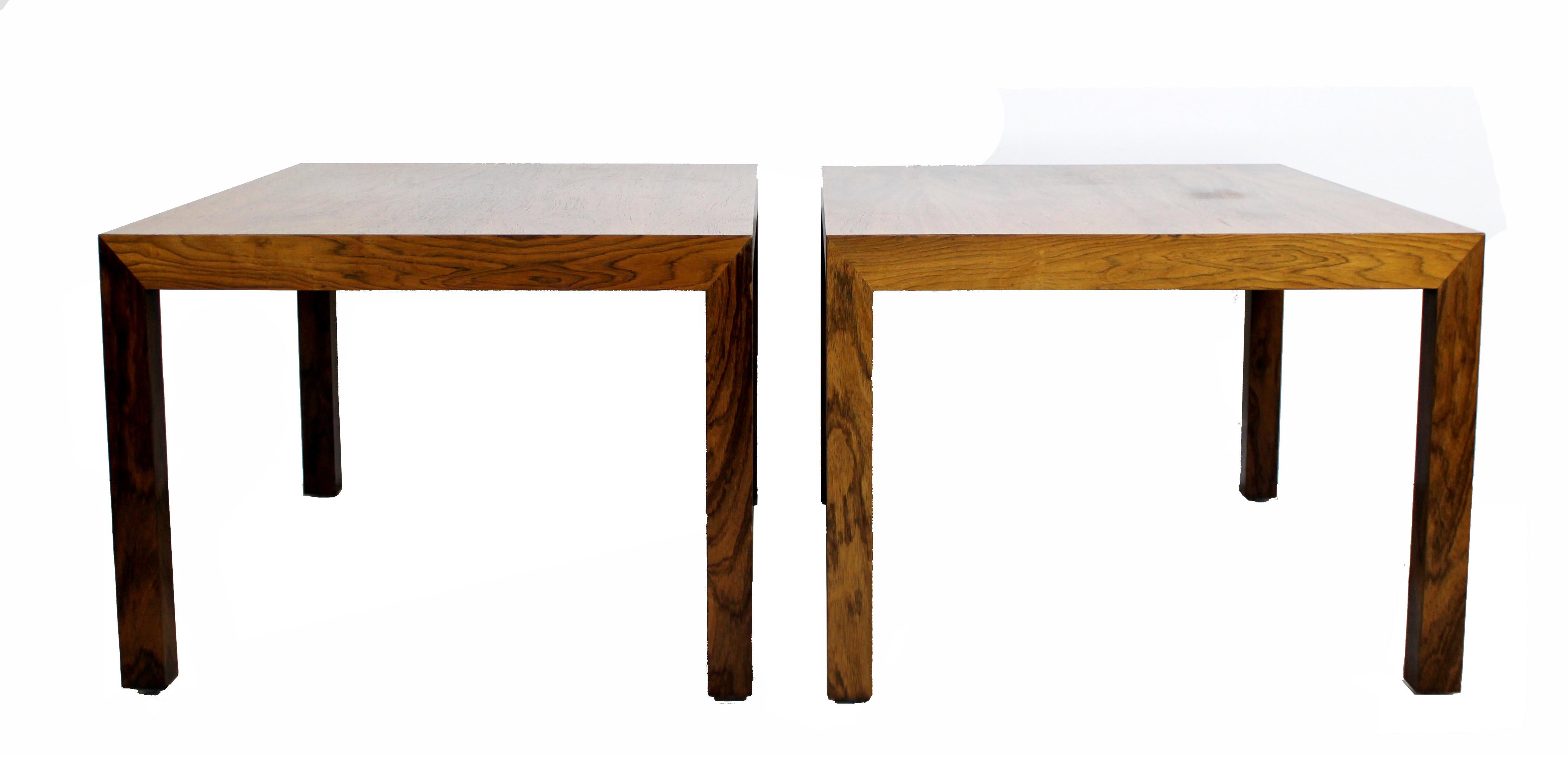 Mid-Century Modern Parsons Pair of Rosewood Side End Tables, Denmark, 1960s 3