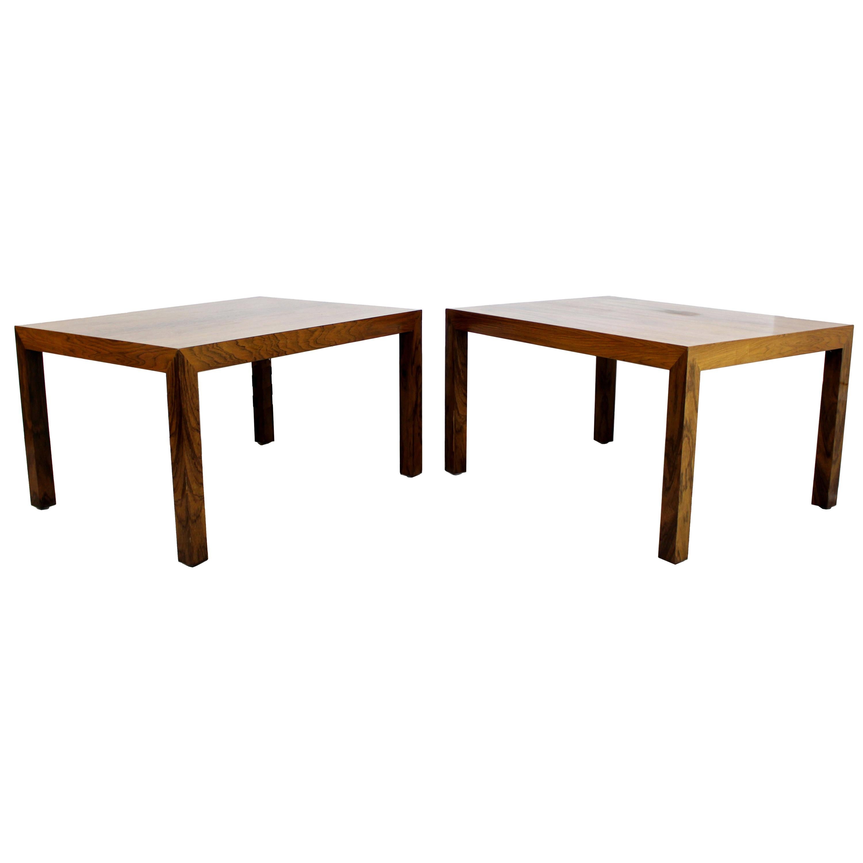 Mid-Century Modern Parsons Pair of Rosewood Side End Tables, Denmark, 1960s