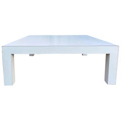 Mid-Century Modern Parsons Square White Laminate Coffee Table