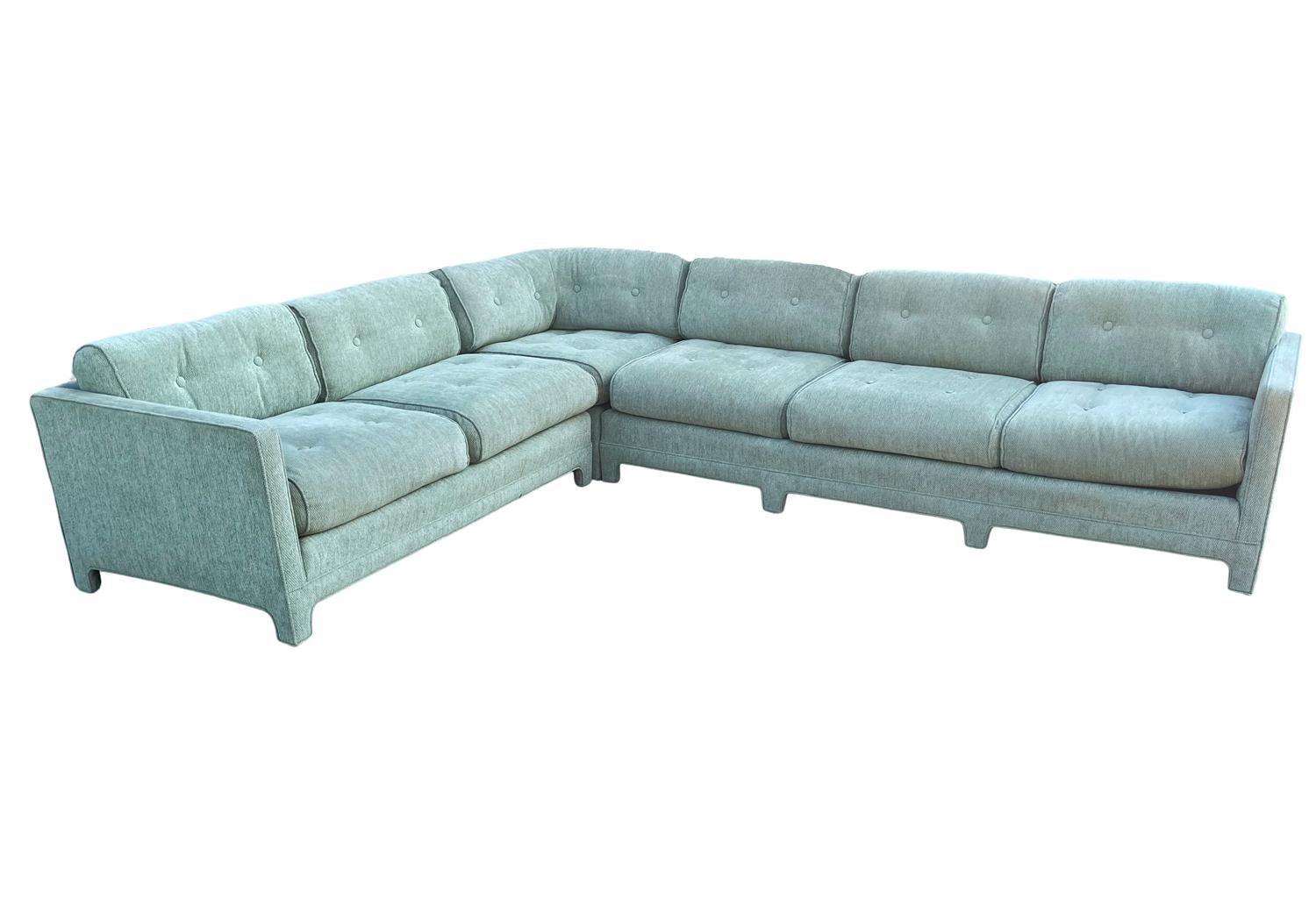 Modernes Sechsteiliges Sofa im Parsons-Stil nach Milo Baughman, Mitte des Jahrhunderts (Moderne der Mitte des Jahrhunderts) im Angebot