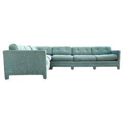 Mid-Century Modern Parsons Style Sectional Sofa after Milo Baughman