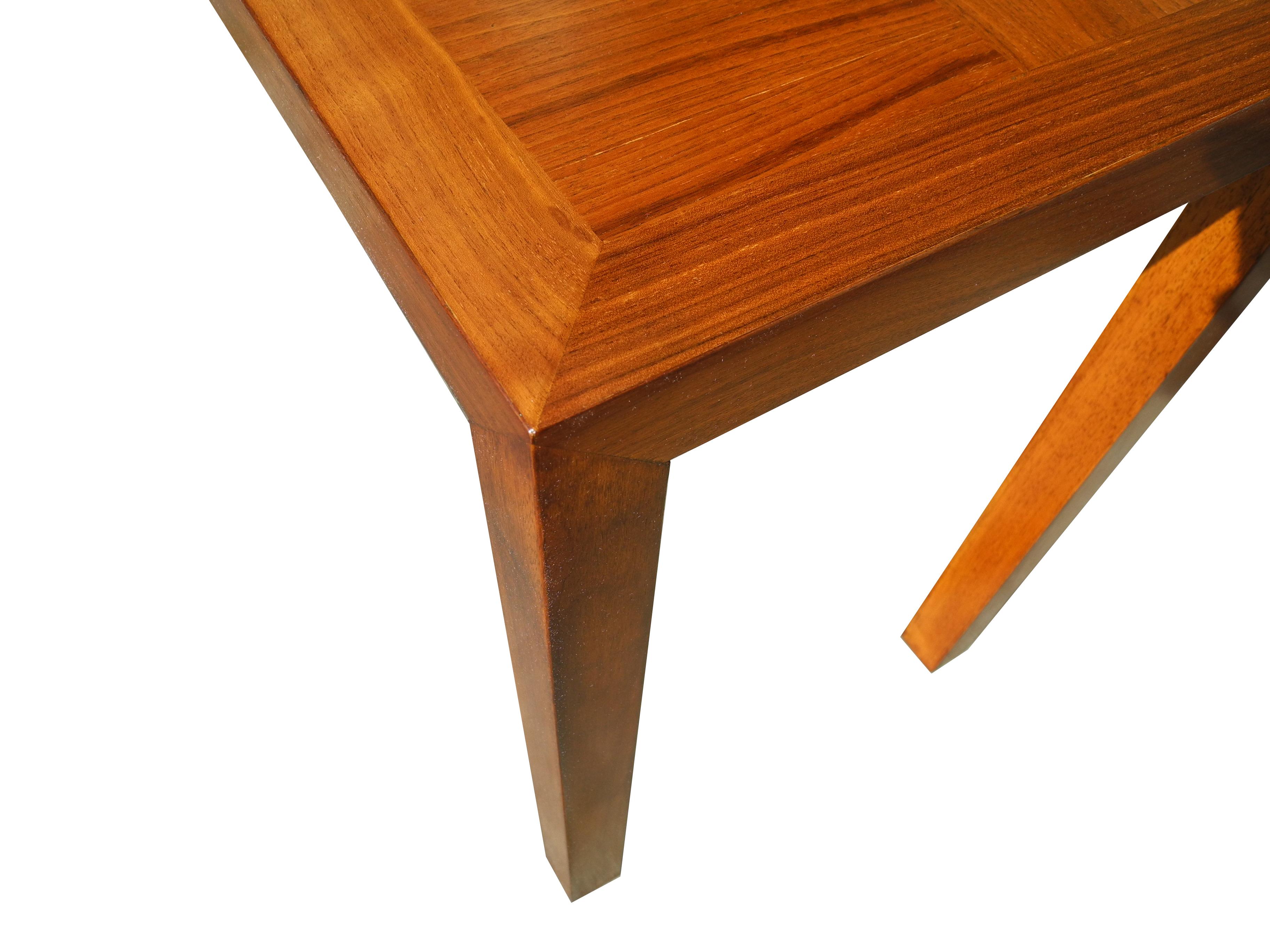 Mid-Century Modern Parson's Style Walnut Console with Parquet Top, 1950s For Sale 2