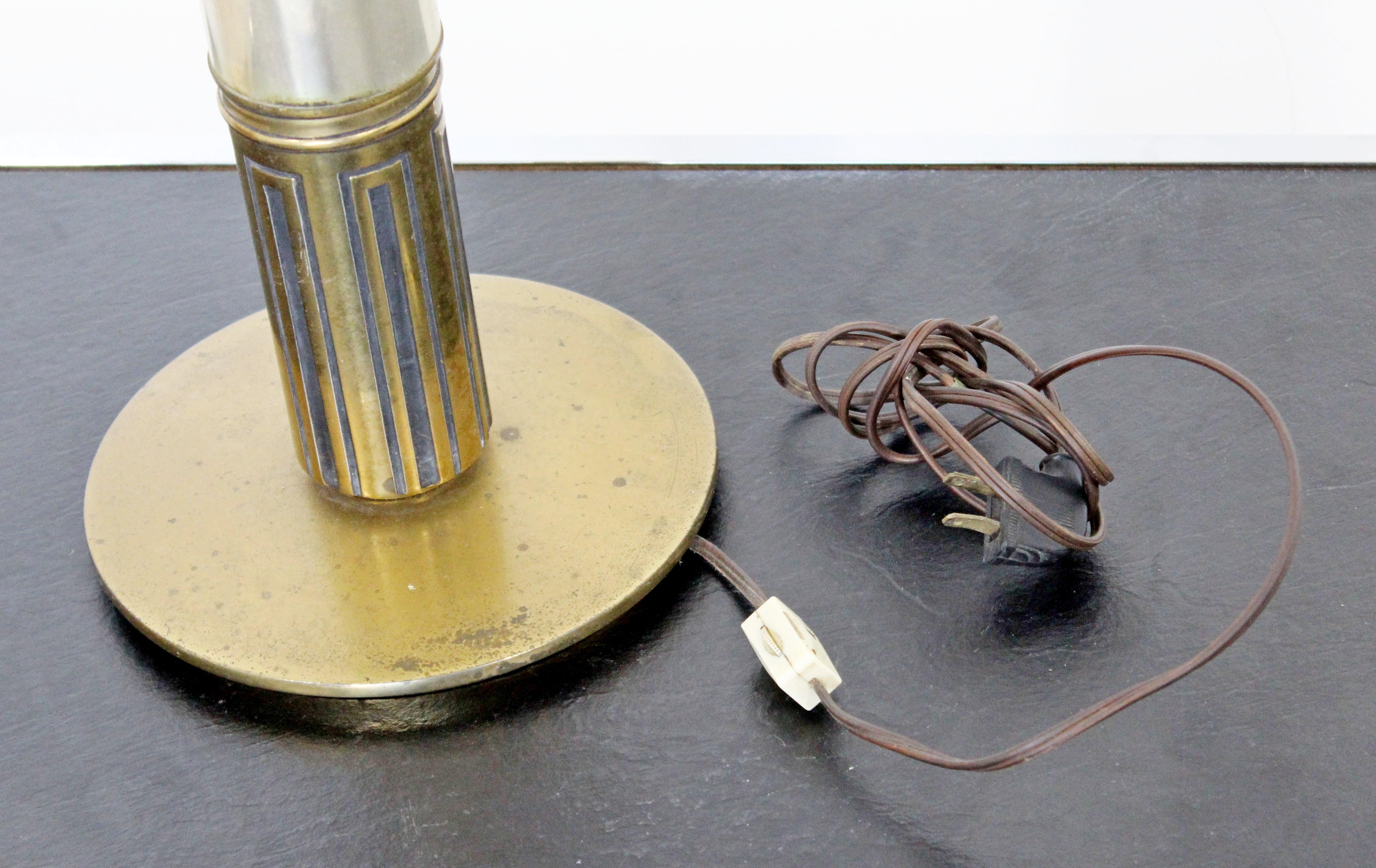 Mid-Century Modern-Tischlampe aus Messing und versilbert im Parzinger-Stil im Angebot 1