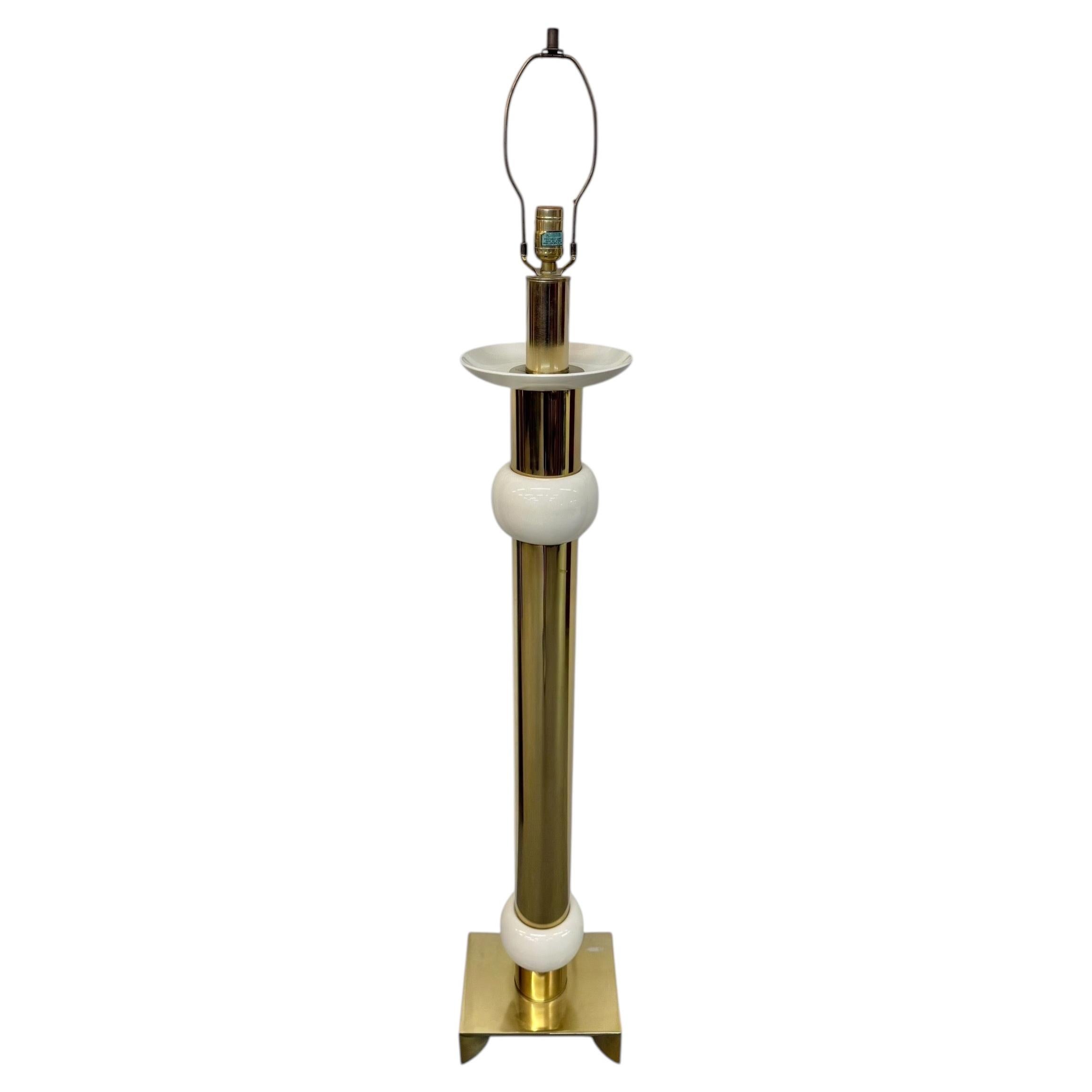 Mid-Century Modern Parzinger Style Brass Floor Lamp For Sale