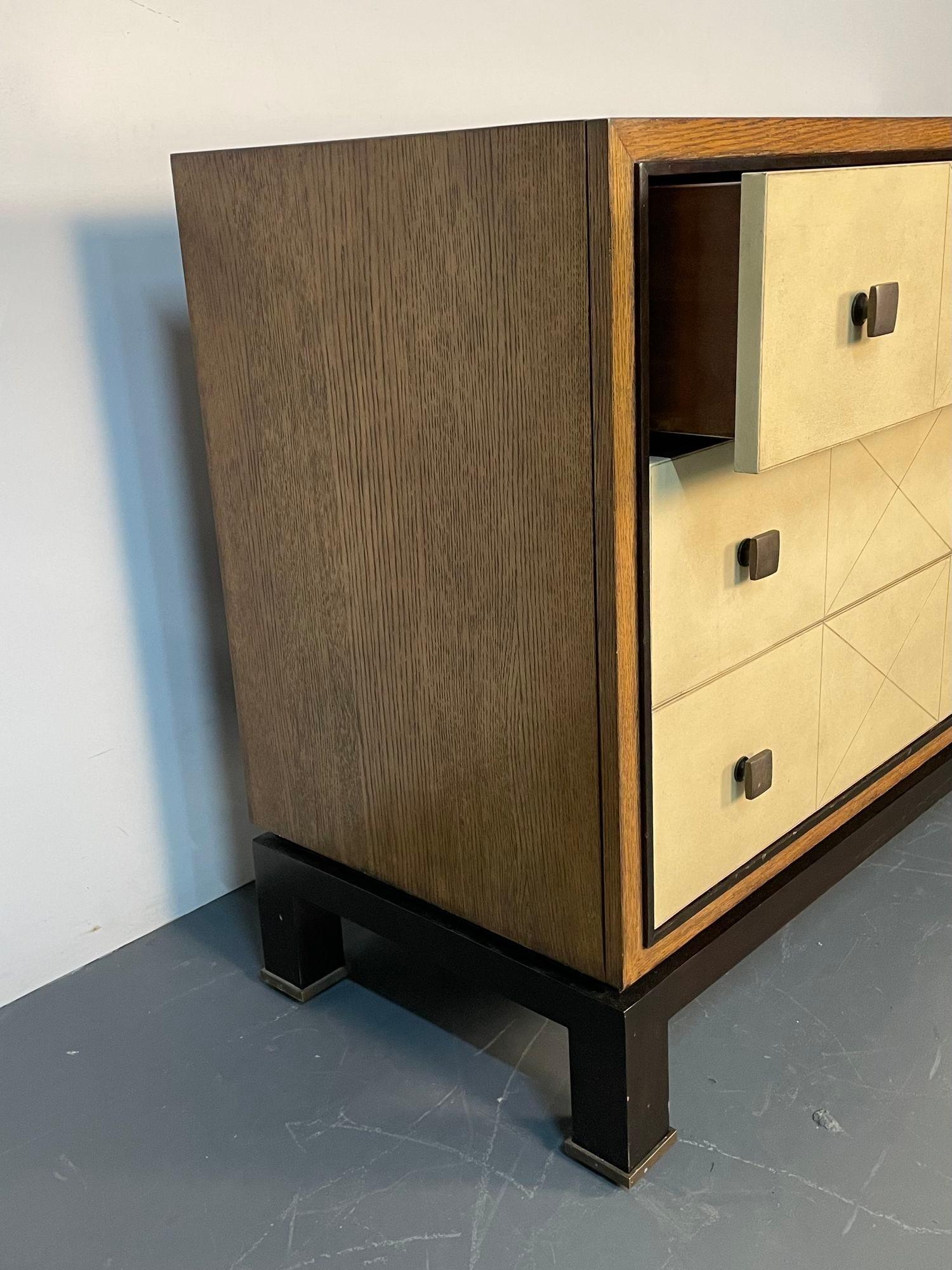 Mid-Century Modern Parzinger Style Parchment Dresser / Sideboard / Cabinet For Sale 1