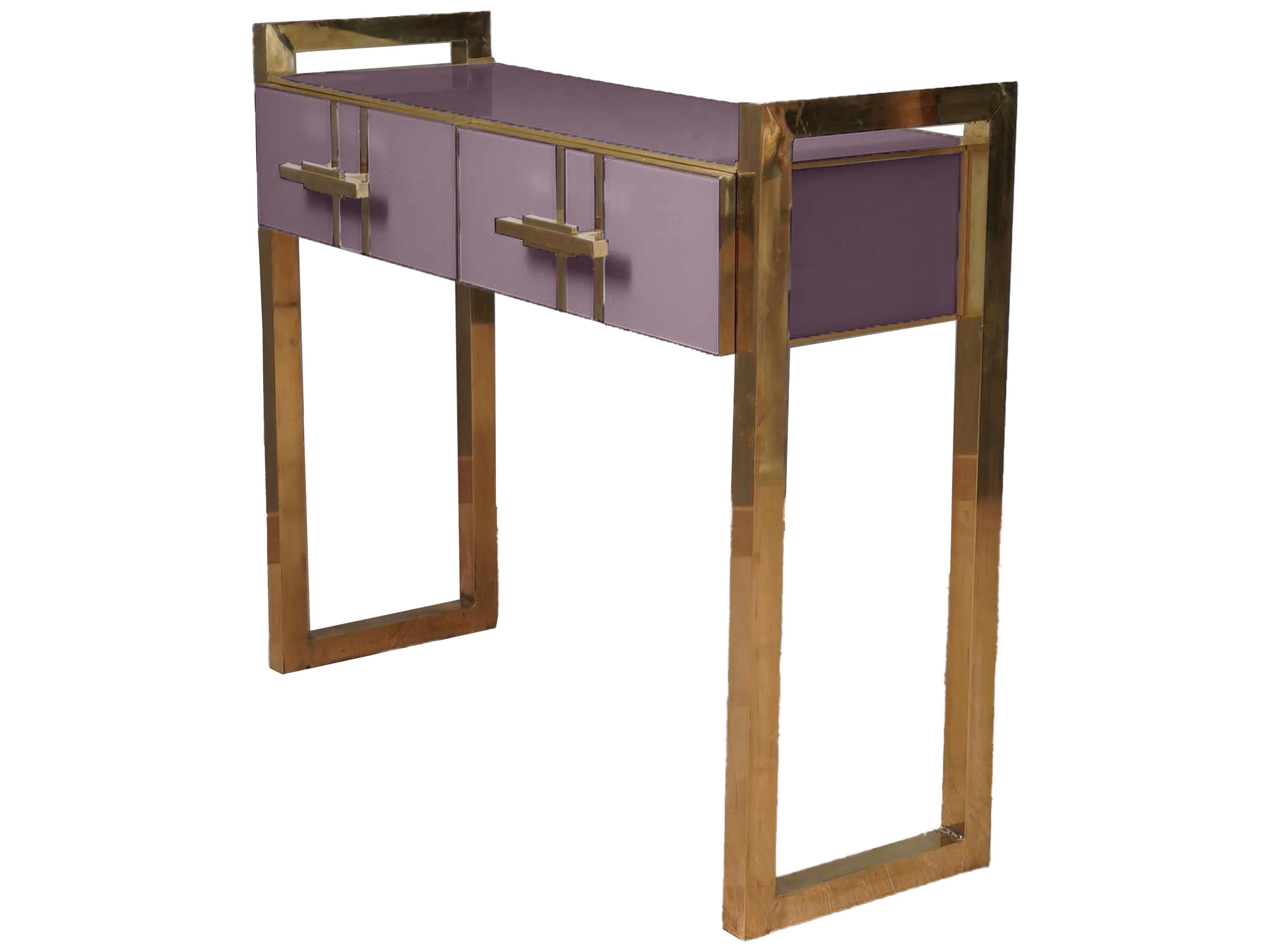 Mid-Century Modern Mid Century Modern Pastel Purple Desk Murano Glass Made in Italy Available For Sale