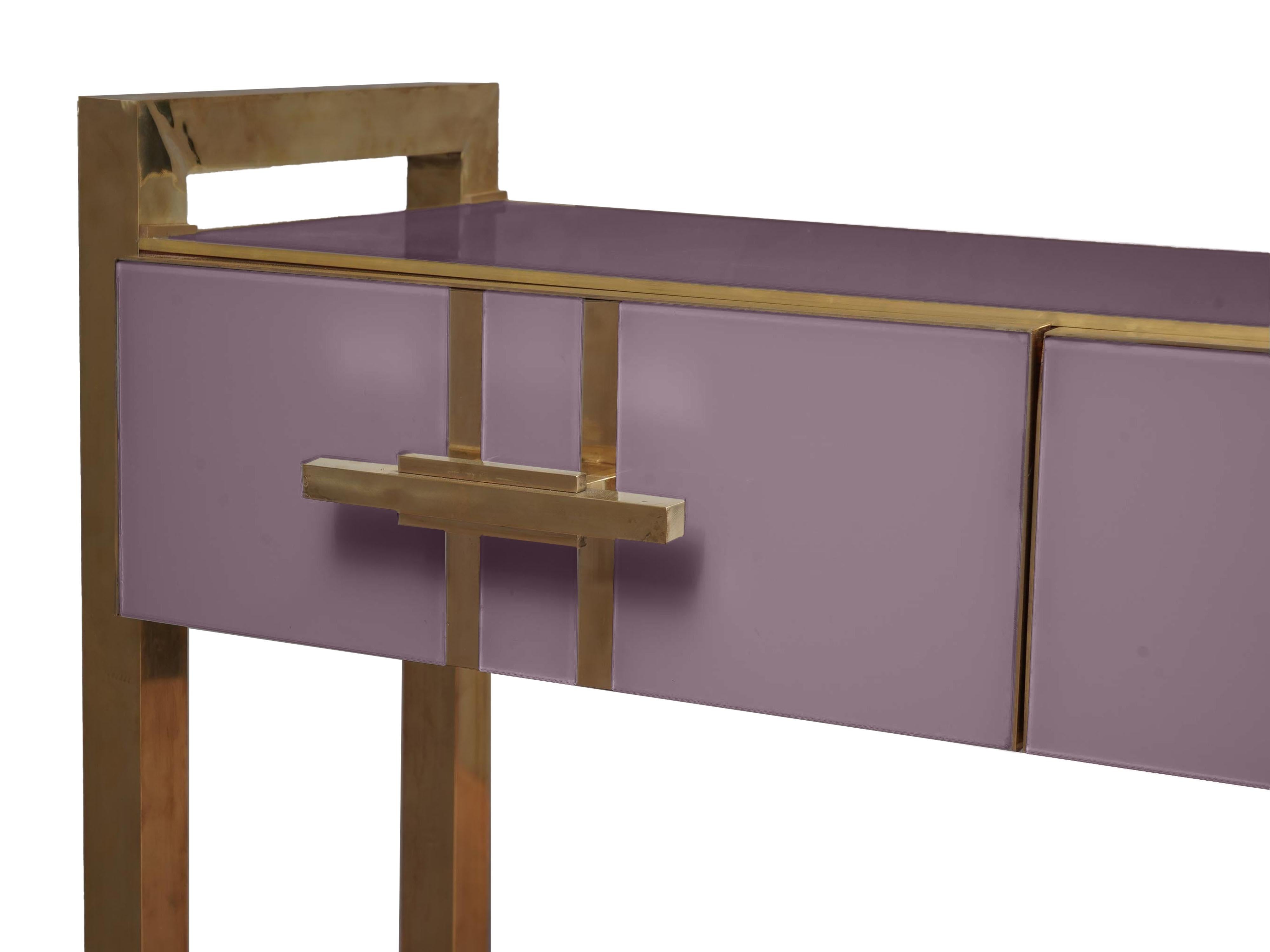 Smussato Mid Century Modern Pastel Purple Desk Murano Glass Made in Italy Available in vendita