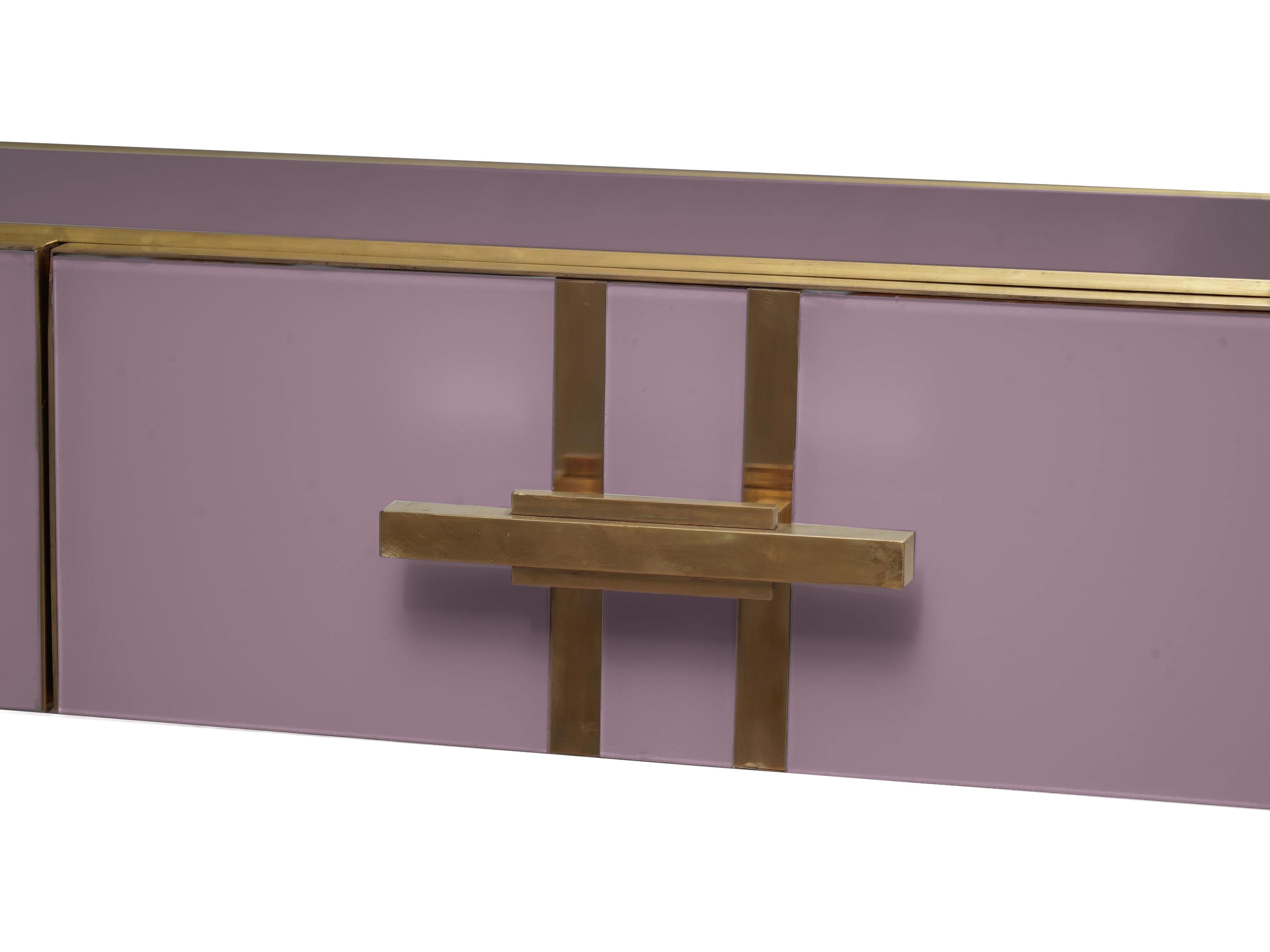 Mid Century Modern Pastel Purple Desk Murano Glass Made in Italy Available In New Condition For Sale In Guazzora, IT