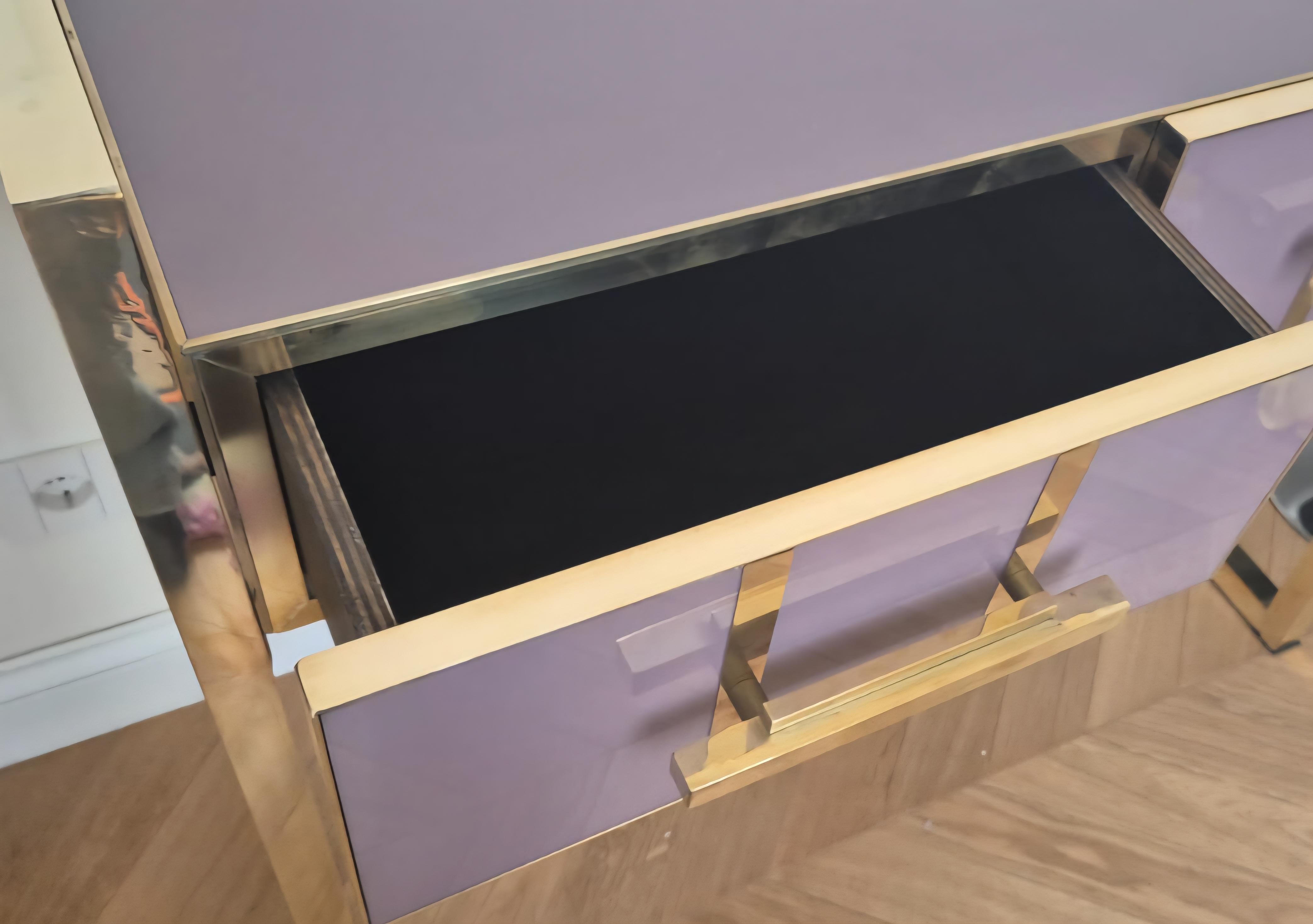 Ottone Mid Century Modern Pastel Purple Desk Murano Glass Made in Italy Available in vendita
