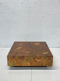 Mid-Century Modern Patchwork Copper and Brass Coffee Table for Modernage