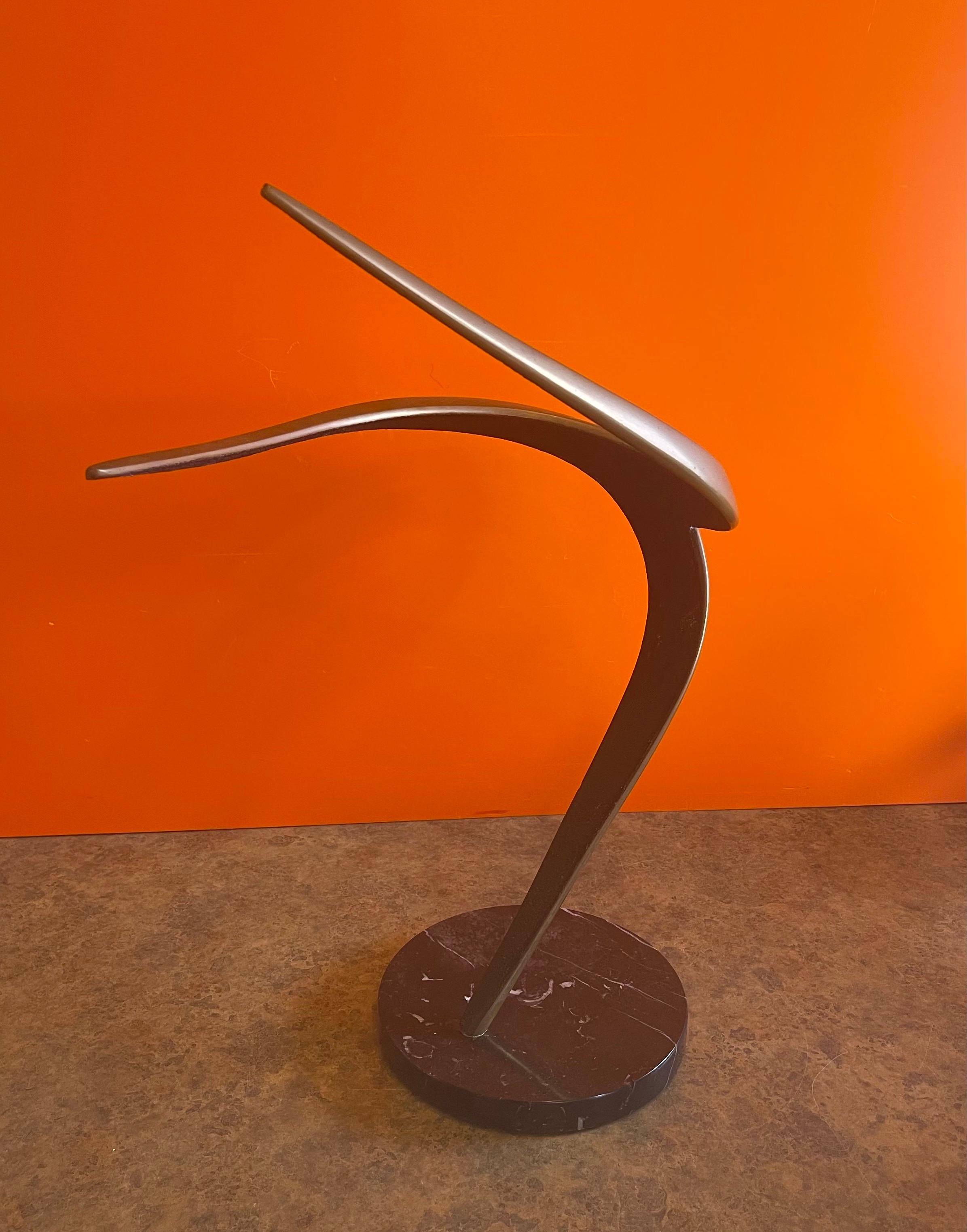 Mid-Century Modern Patinated Brass Freeform Abstract Sculpture on Marble Base For Sale 1